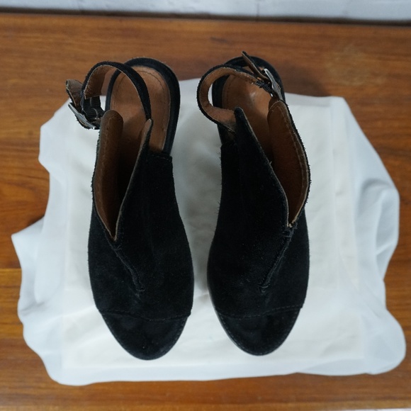 Black FRYE Courtney Suede Slingback Ankle Heels 7B - Picture 7 of 7